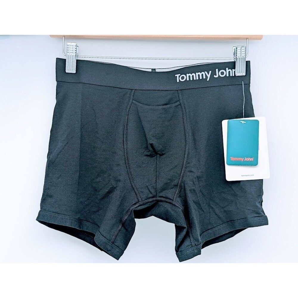 Tommy John Cool Cotton Men's Black Small Boxer Briefs Pima Cotton New With Tags